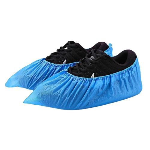 防尘防水防滑一次性塑料鞋套 cpe鞋套 加厚耐磨100只装蓝色脚套